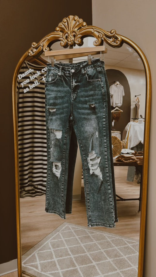 Distressed Wash Jeans