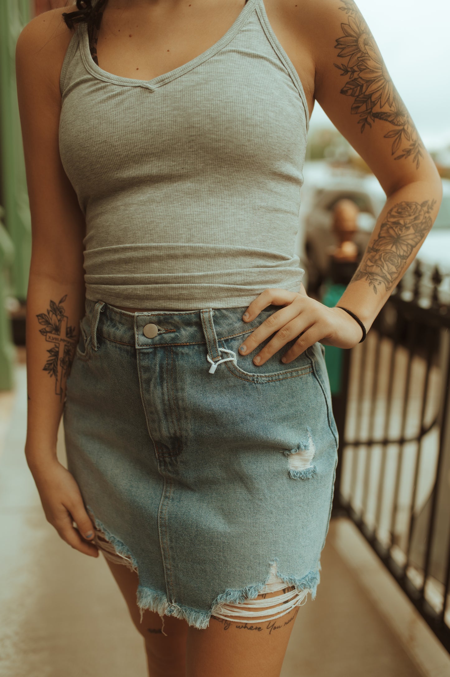 Mini Jean Skirt