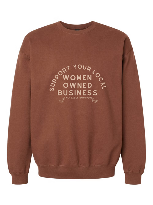 Two Babes Boutique Merch Crewneck - Cocoa