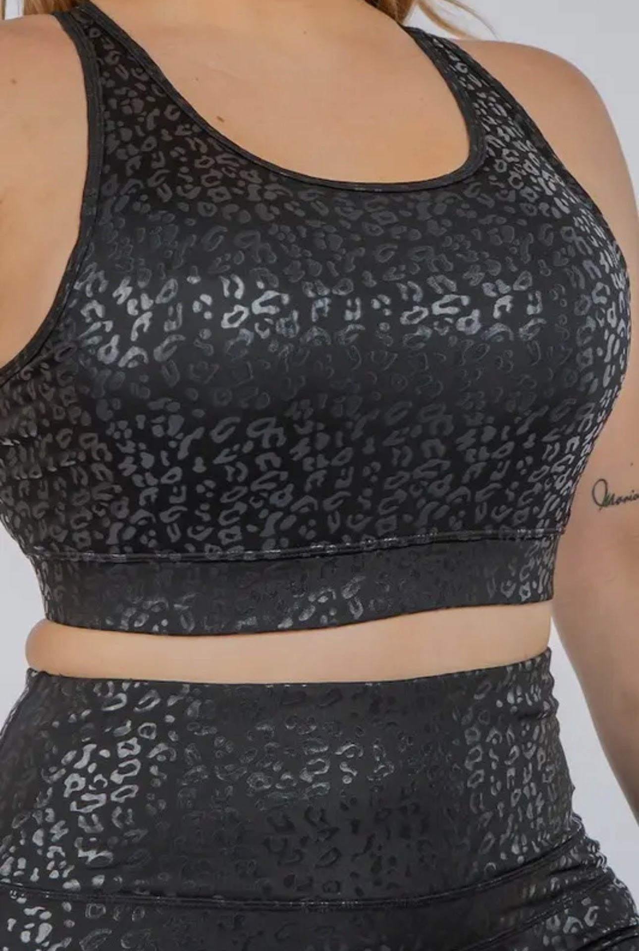 Black Cheetah Plus Size Active Set