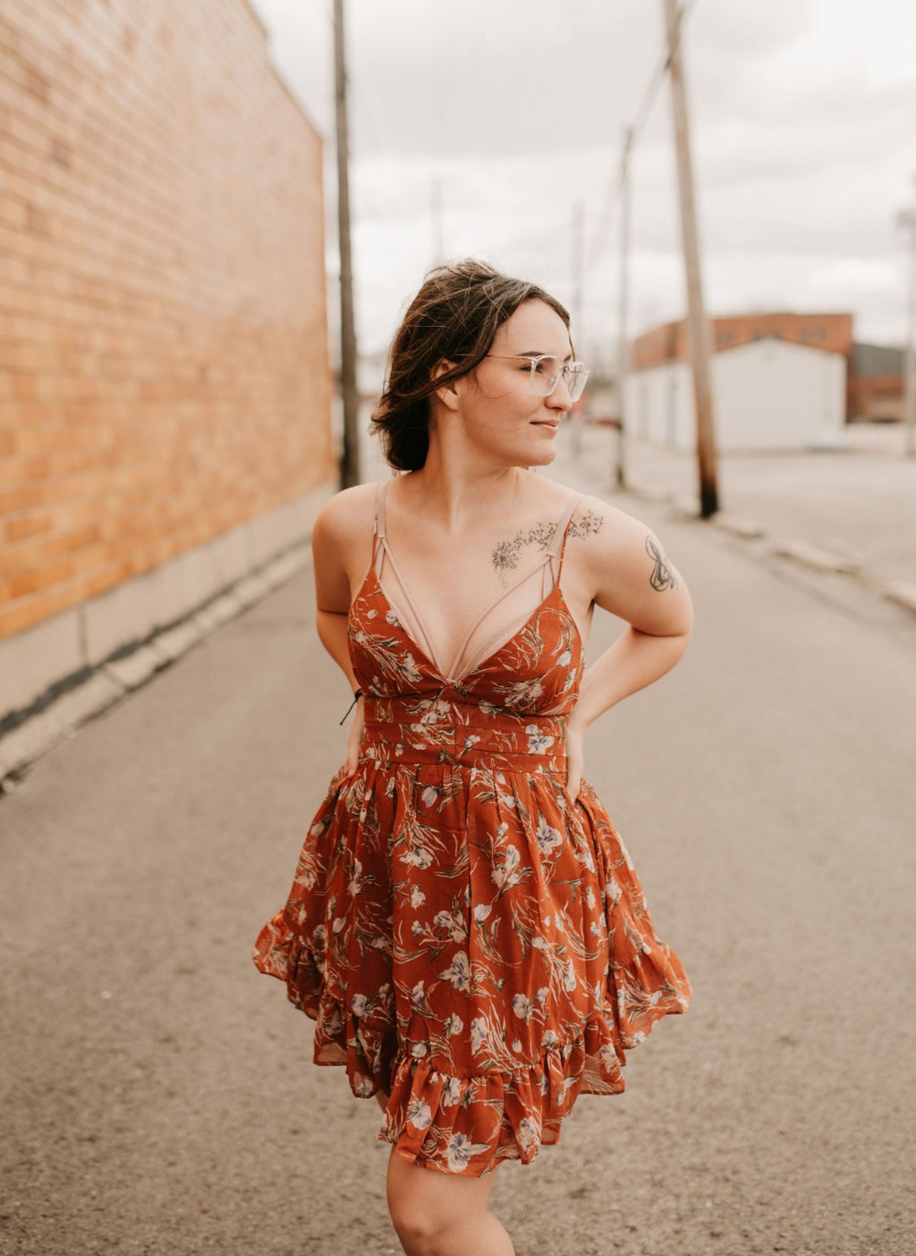 Floral flowy mini dress