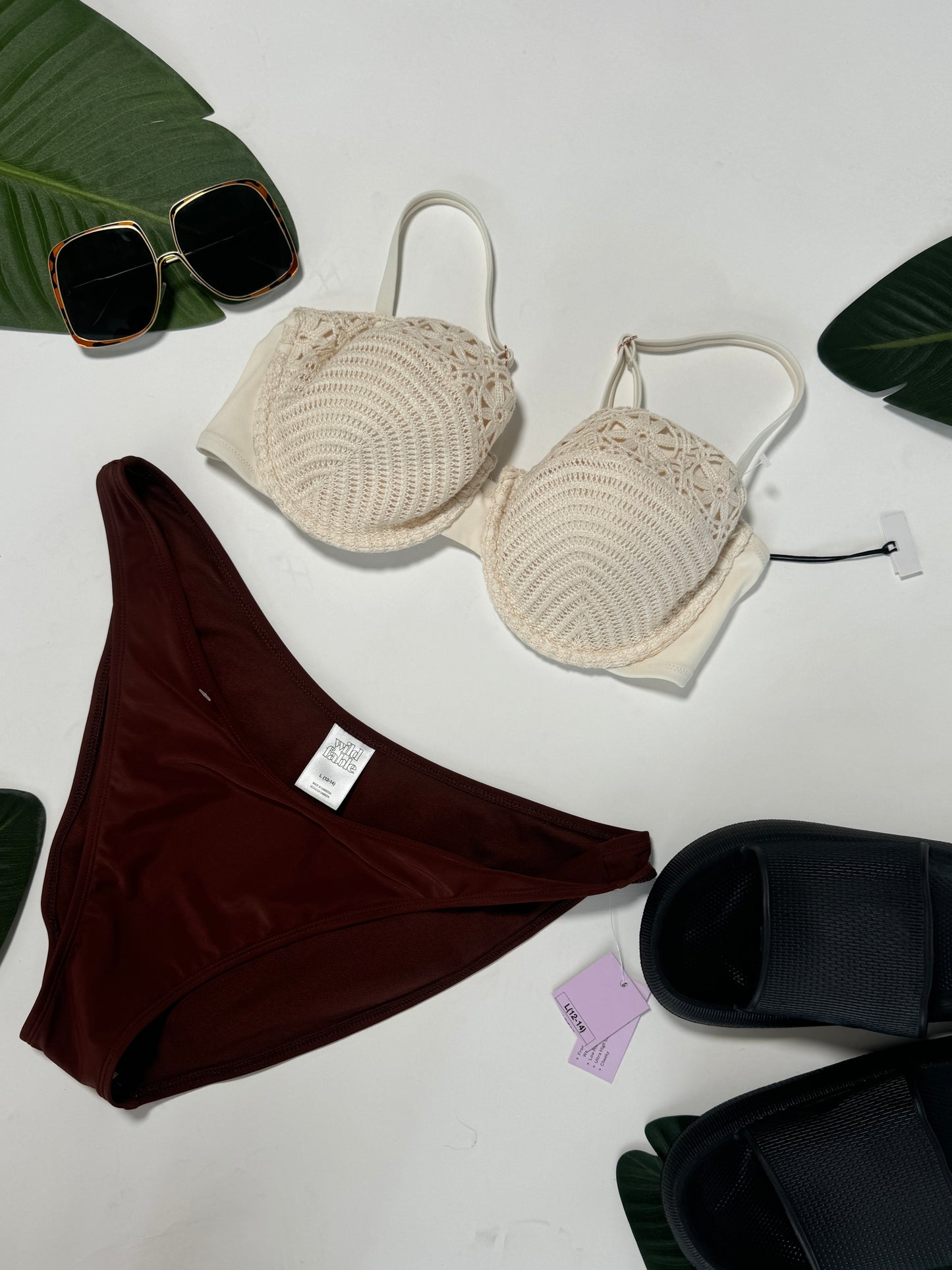 Knit Top + Black Bottoms Swim - Thrift